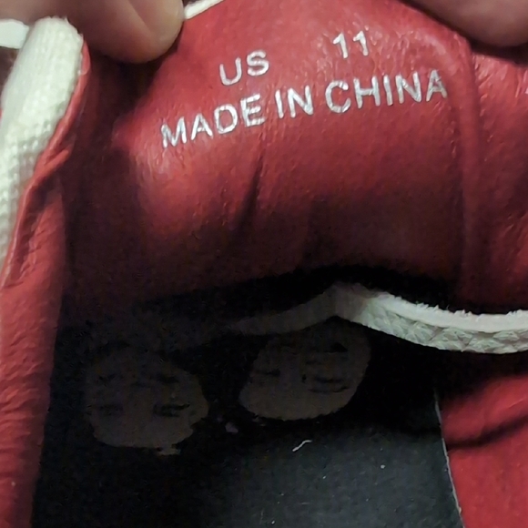 Sully Wong White and Red Canvas Sneakers - Picture 6 of 10